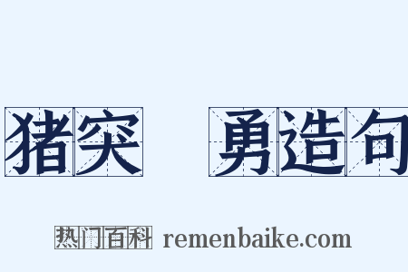 猪突豨勇造句是什么意思的图片